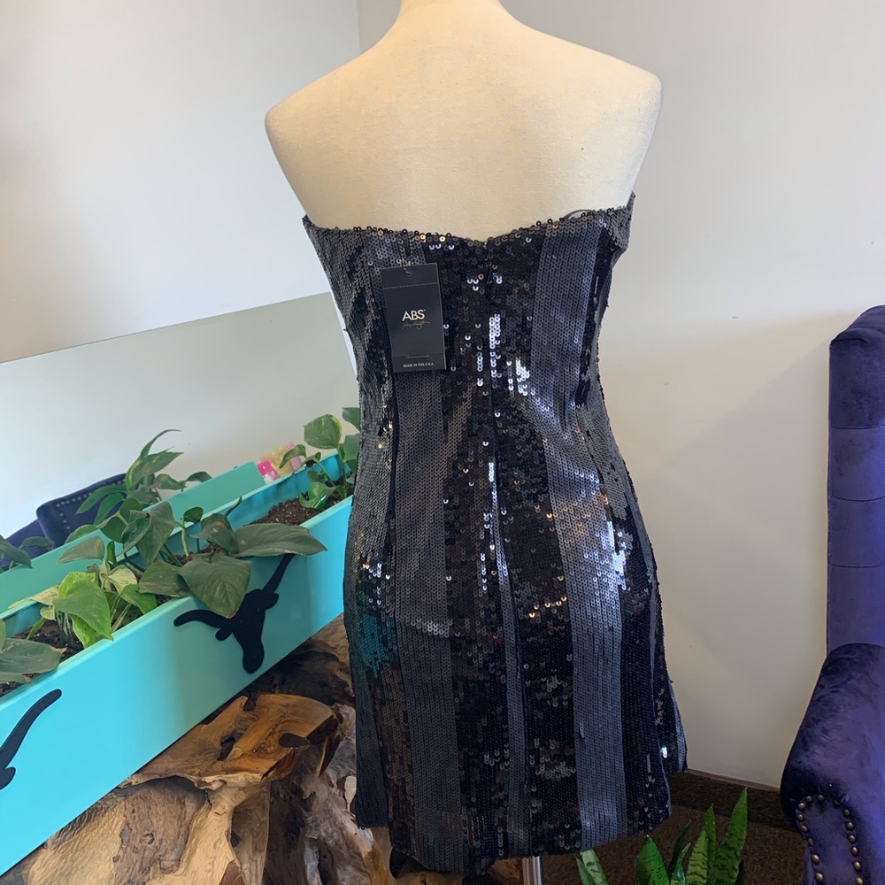 ABS Allen Schwartz Sequins Strapless dress - Picture 8 of 8